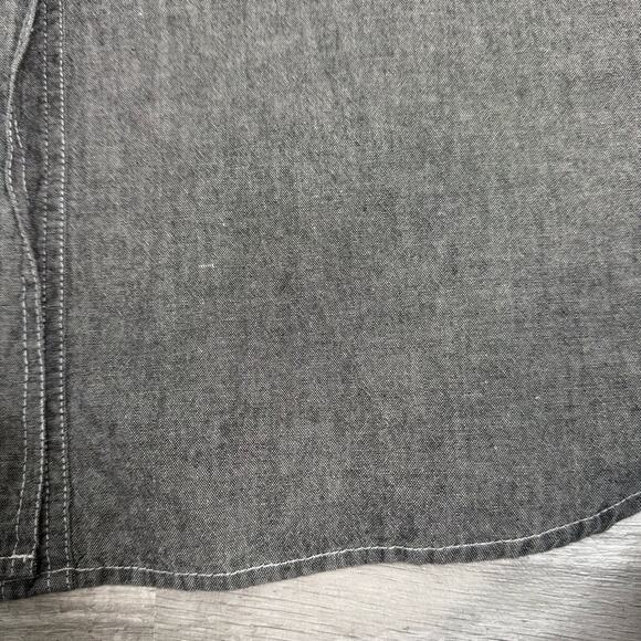 Vintage Womens Gray Western Button Front Denim Shirt Chest Pockets Plus Size - Picture 6 of 7